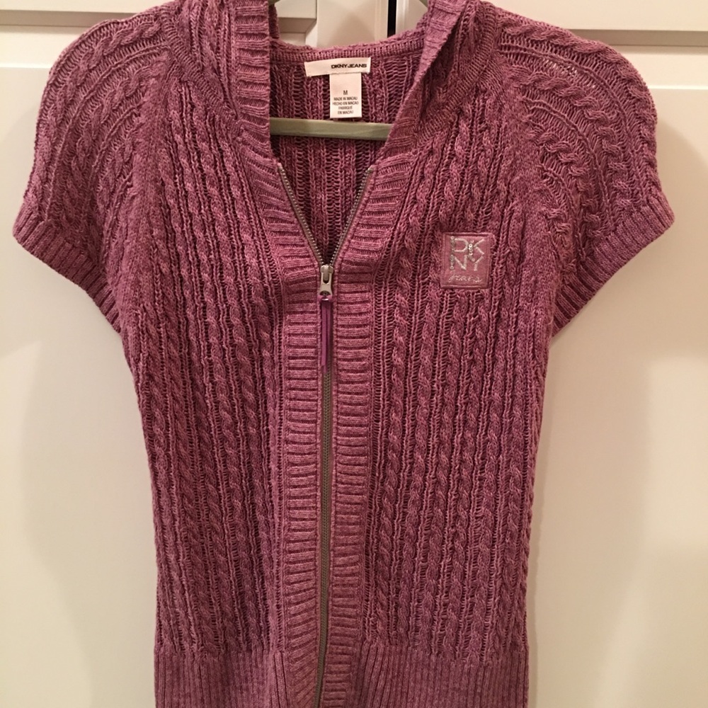 DKNY short sleeve zip up